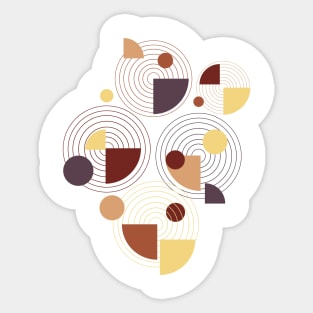 Geometric minimal abstract brown pattern Sticker